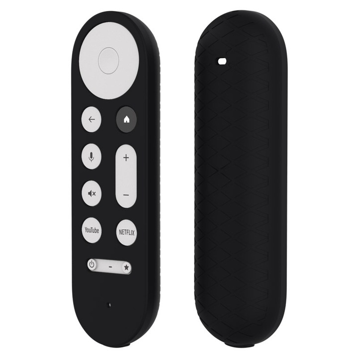 Védőtok Google TV Streamer 4K távirányítóhoz, fekete, szilikon, könnyen tisztítható, vízálló