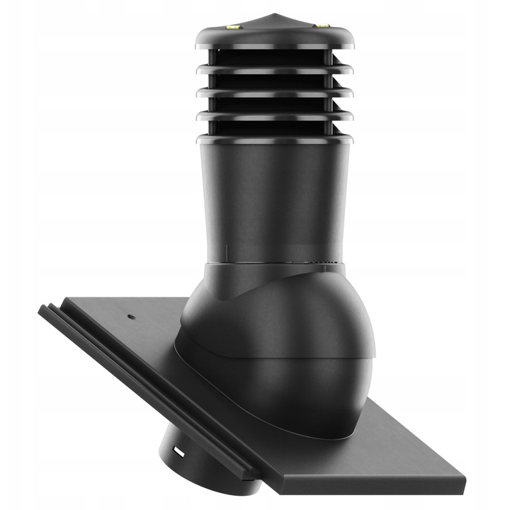 Kominek ventilator neizolat SMART 150 mm, Krono-Plast, pentru tigla NELSKAMP PLANUM, negru mat, set complet