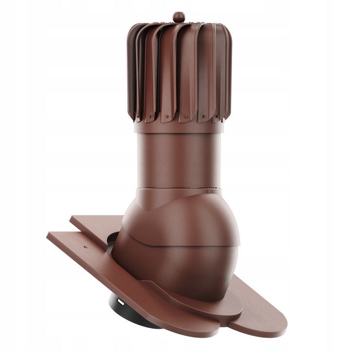 Krono-Plast tető forgóventilátor 150 mm, komplett szett, szín: BARNA, alapméretek: 420x360 mm