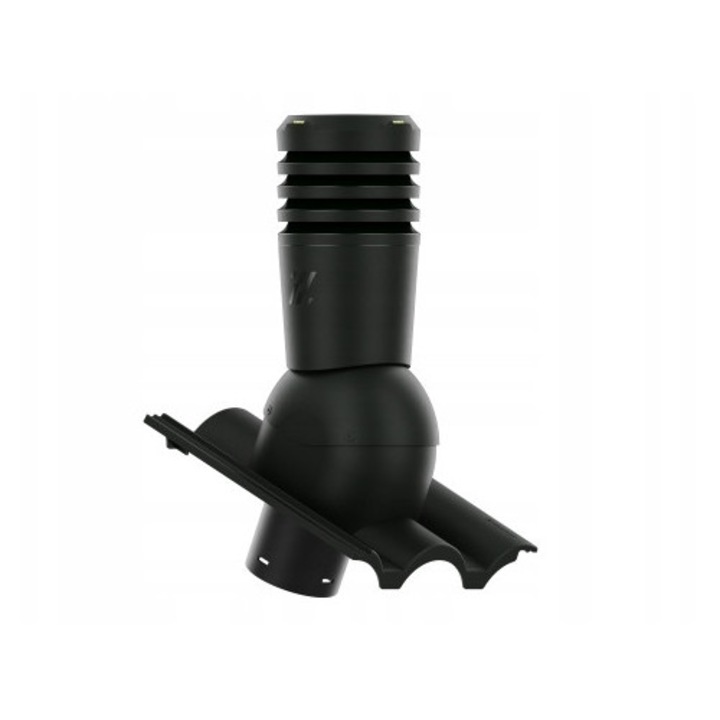 Kominek ventilator ECOLINE PREMIUM, Krono-Plast, 150 mm, set cu baza pentru Braas Taunus Pfanne, gri inchis