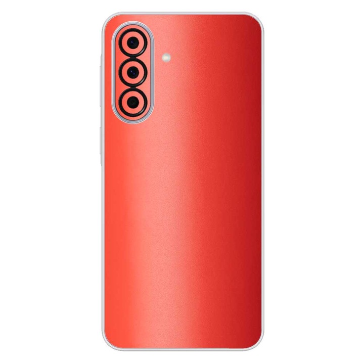 Folie skin SILKASE, protectie spate telefon, rosu mat, Samsung A57