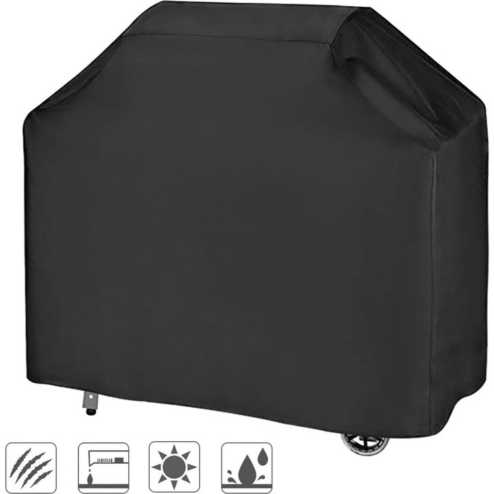 Husa pentru gratar, impermeabila, 145x61x117cm, neagra, set cu sac de depozitare