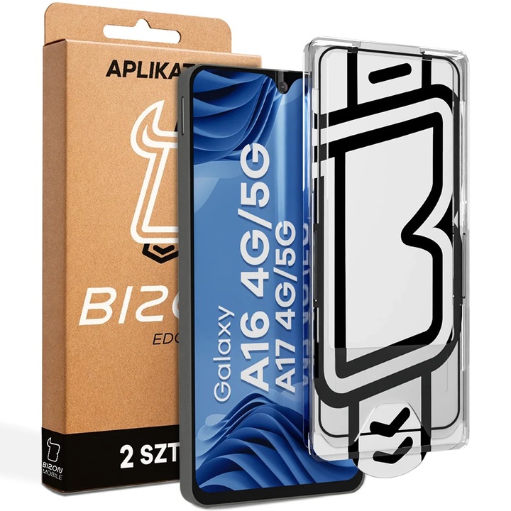 Set 2 protecții ecran sticlă Bizon, transparent, pentru Galaxy A16/A17