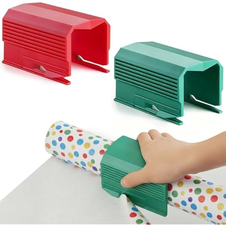 Set de 2 cuttere pentru hartie de cadou, taiere precisa, pentru Craciun, zile de nastere, sarbatori, dimensiuni variate.