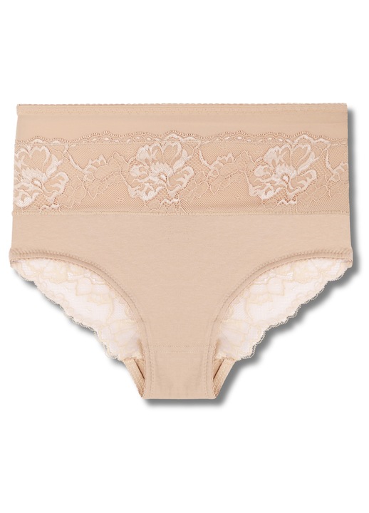 Maxi alakformáló bugyi, bikini, bézs, csipke, Moraj, rugalmas anyag, 1 darab, Bézs