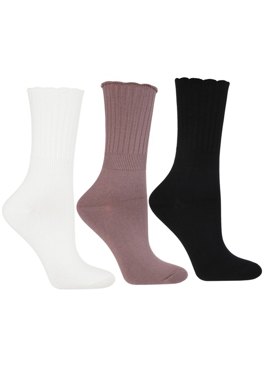 Sosete dama Moraj, 3-pak, inaltime mare, model cu dungi, 35-38