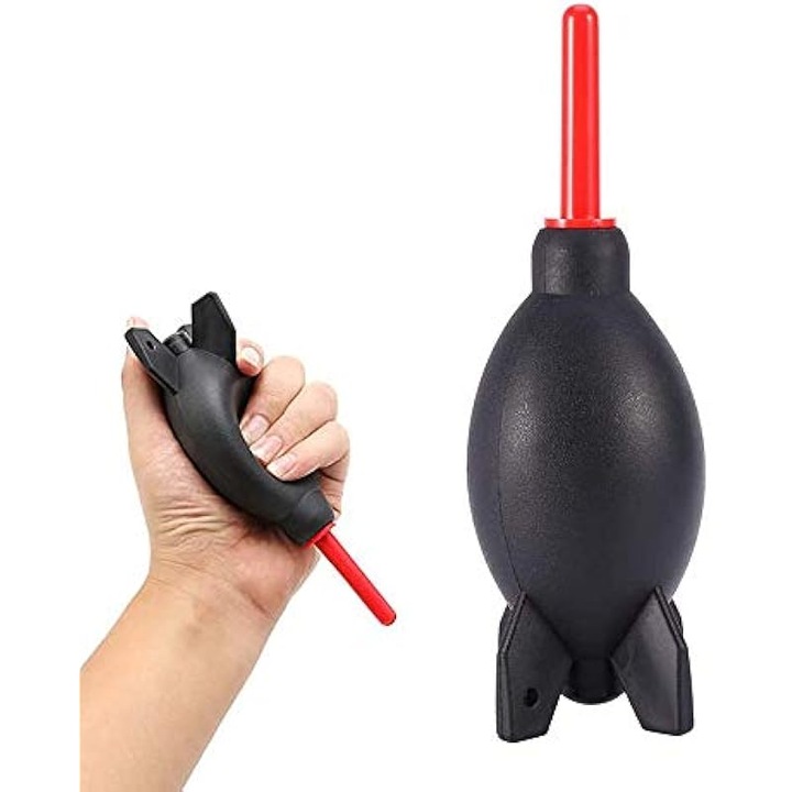 Suflanta manuala, minge neagra cu tija rosie, silicon de inalta calitate