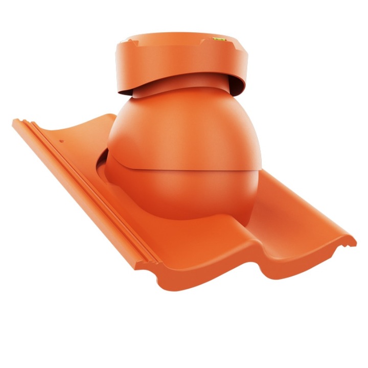 Kominek ventilator canalizare fi110, Krono-Plast, rosu, set complet