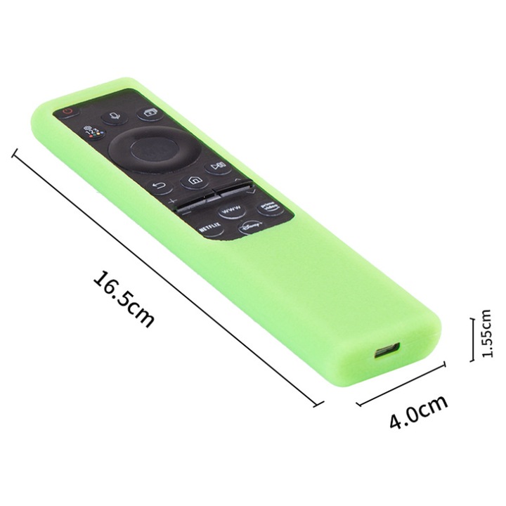 Szilikon tok Samsung BN59-01385 távirányítóhoz, teljes védelem, foszforeszkáló zöld