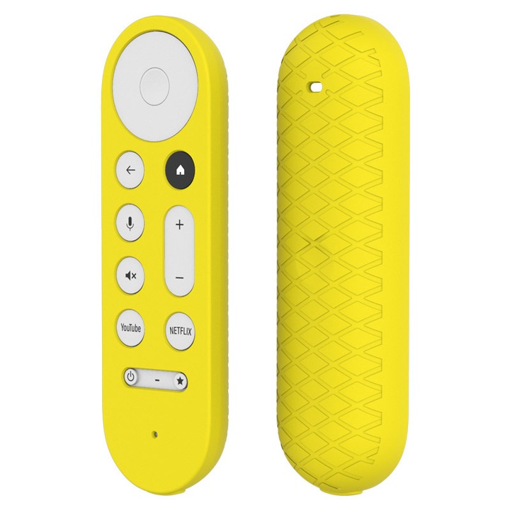 Védőtok Google TV Streamer 4K távirányítóhoz, sárga, szilikon, könnyen tisztítható, vízálló