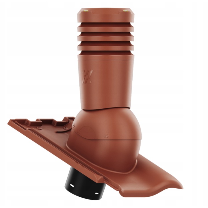 Kominek ventilator ECOLINE Premium 125mm, set cu niveluri, pentru acoperis Nelskamp Nibra F8,5, polipropilena, rezistent la UV, rosu