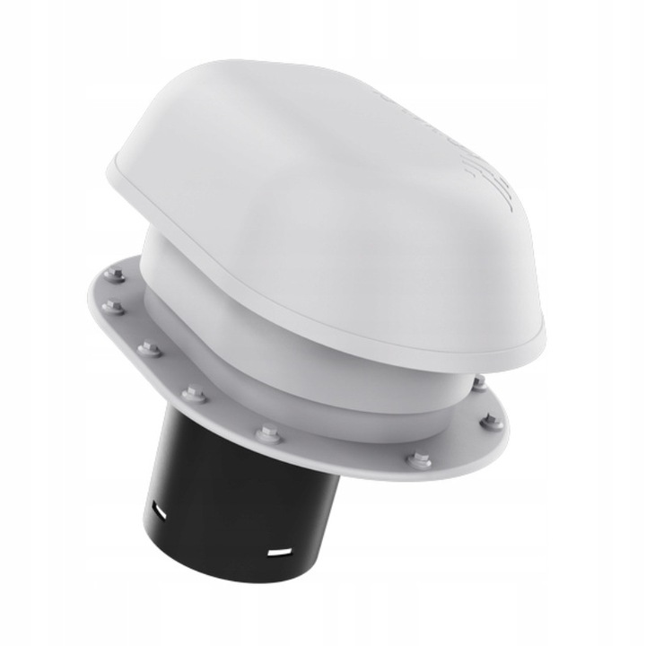 Cos de ventilatie sanitar KRONO-PLAST, fi 125mm, gri RAL 7036, set complet cu capac, baza si tub de evacuare