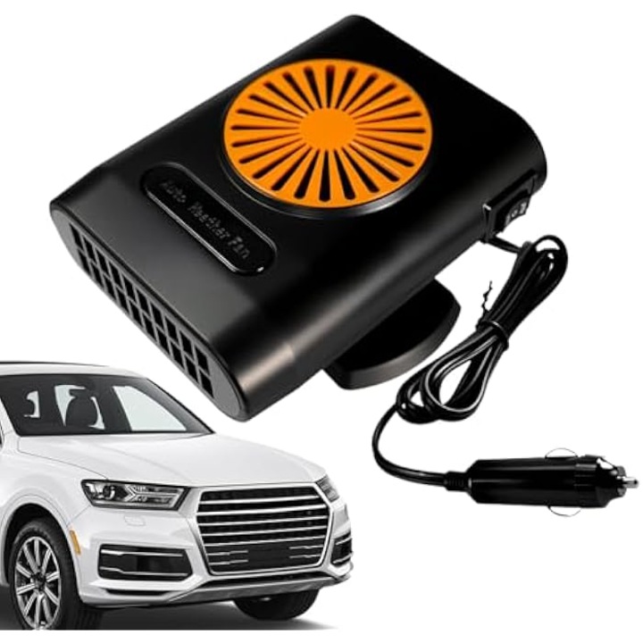Incalzitor auto portabil, defrostare parbriz 12V/24V, functie de incalzire rapida, compact, rotire 360°, pentru confort in sezonul rece