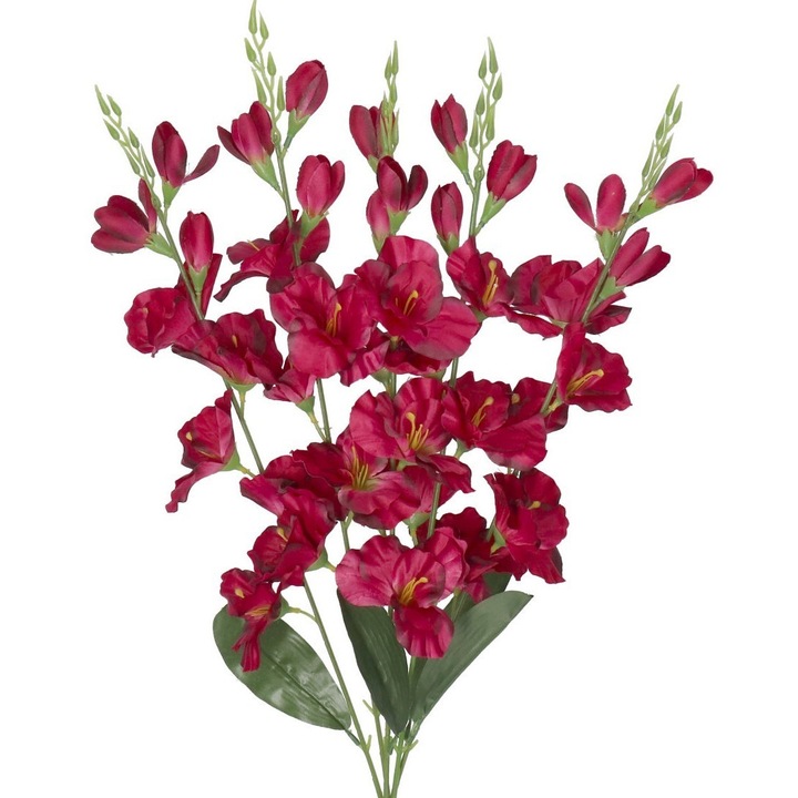 Buchet flori artificiale, 5 ramuri, 66cm, multicolor