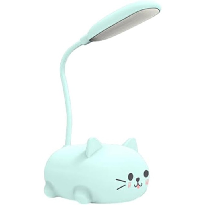 Veioza LED cu gat flexibil, ajustare unghiuri, design compact, albastra, dimensiuni mici