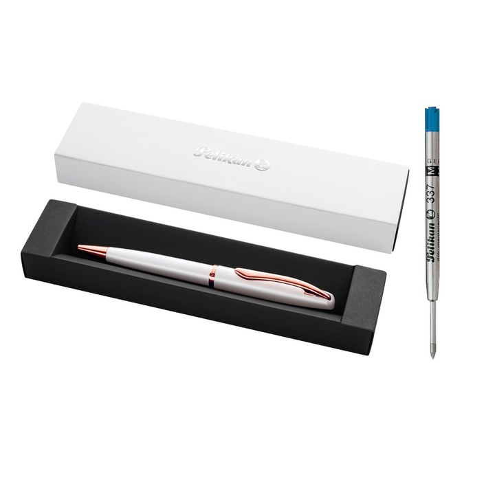 Pix Jazz Noble Elegance K36, alb perlat, in cutie eleganta pentru cadou + rezerva pentru pix, Pelikan