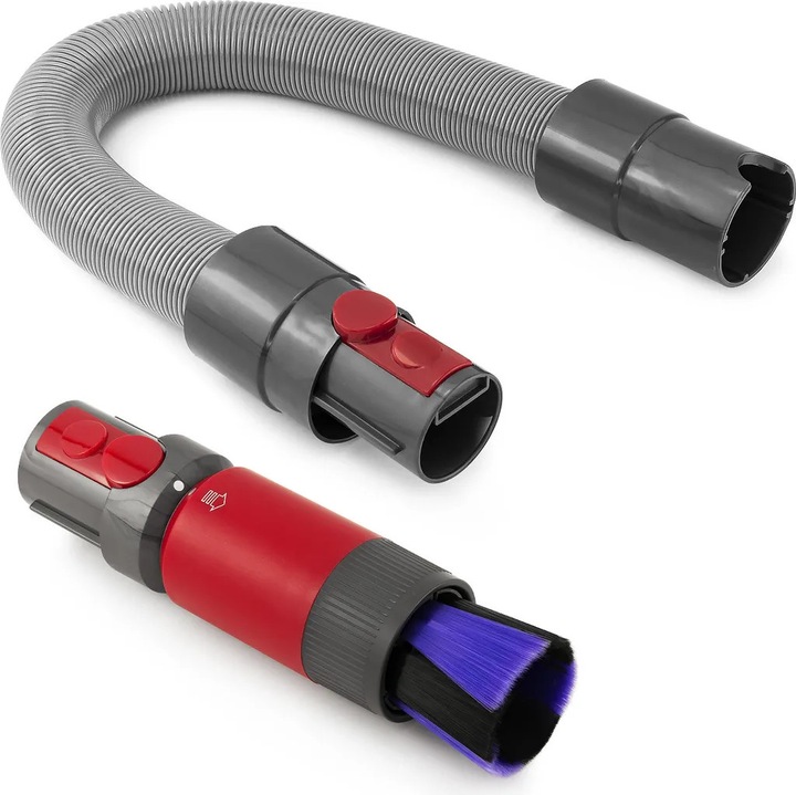 Set perie de inlocuire rezistenta la zgarieturi si furtun extensibil pentru aspiratoare Dyson V7/V8/V10/V11/V15, 155cm, multicolor