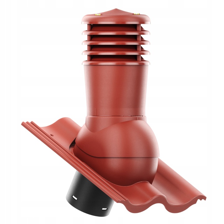 Kominek ventilat SMART 150 mm, Krono-Plast, pentru tigla NELSKAMP SIGMA, rosu mat, set complet