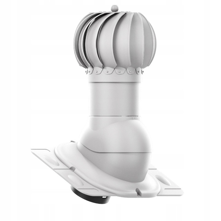 Tetőventilátor FORGÓ gömb alakú 125 mm, univerzális talppal, világosszürke RAL 7036