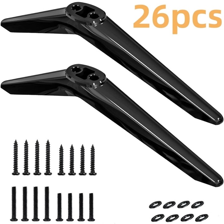 Suport TV set pentru TCL Roku, 2 picioare, negru, 26x2x5.8cm, capacitate 80 lbs