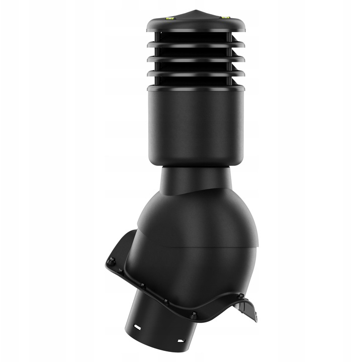 Kominek ventilat ocieplon SMARTLINE 125 mm, negru RAL 9005, set complet cu niveluri si accesorii de montaj