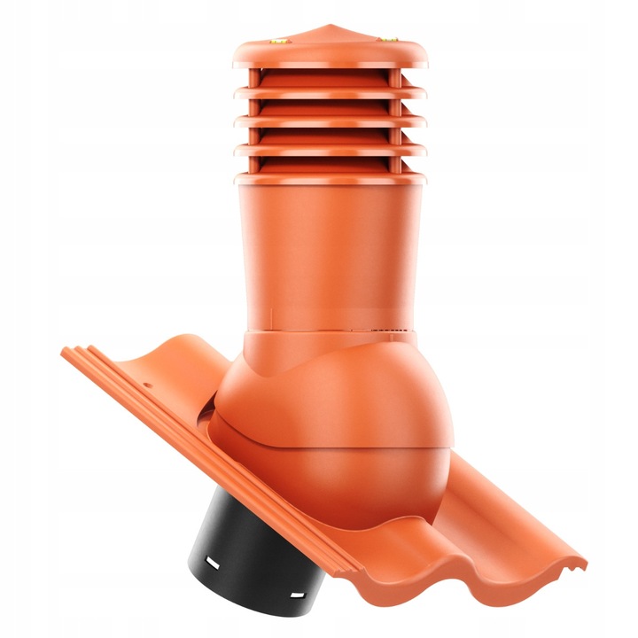 Kominek ventilat SMART 150 mm, BENDERS PALEMA, culoare caramizie mat, set complet cu baza si tub de evacuare