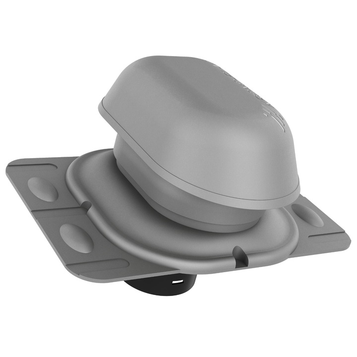 Kominek sanitar pentru acoperis, Krono-Plast, 125 mm, grafit metalic RAL 9007, set complet