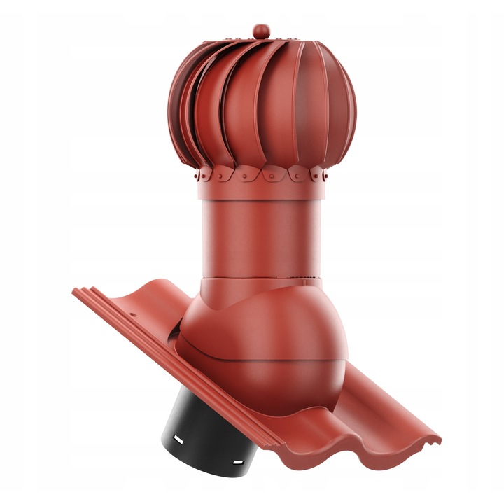 Kominek ventilator ROTOLINE fi 150, Krono-Plast, rosu inchis, set complet