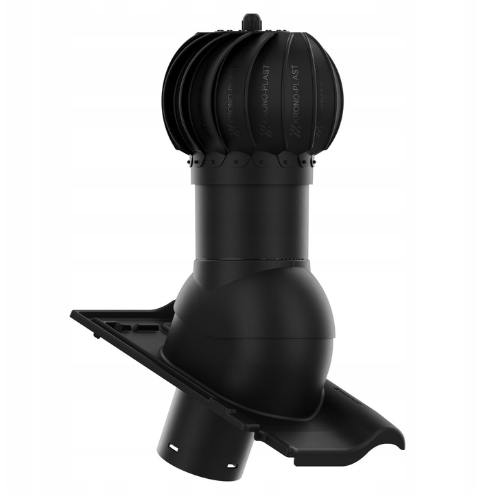 KRONO-PLAST forgó szellőzőkosár, gömb alakú, 125mm, fekete, komplett szett