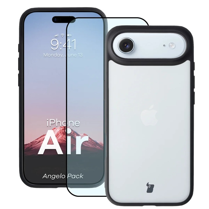 Tok készlet, Bizon, iPhone Air, átlátszatlan, fekete szegély