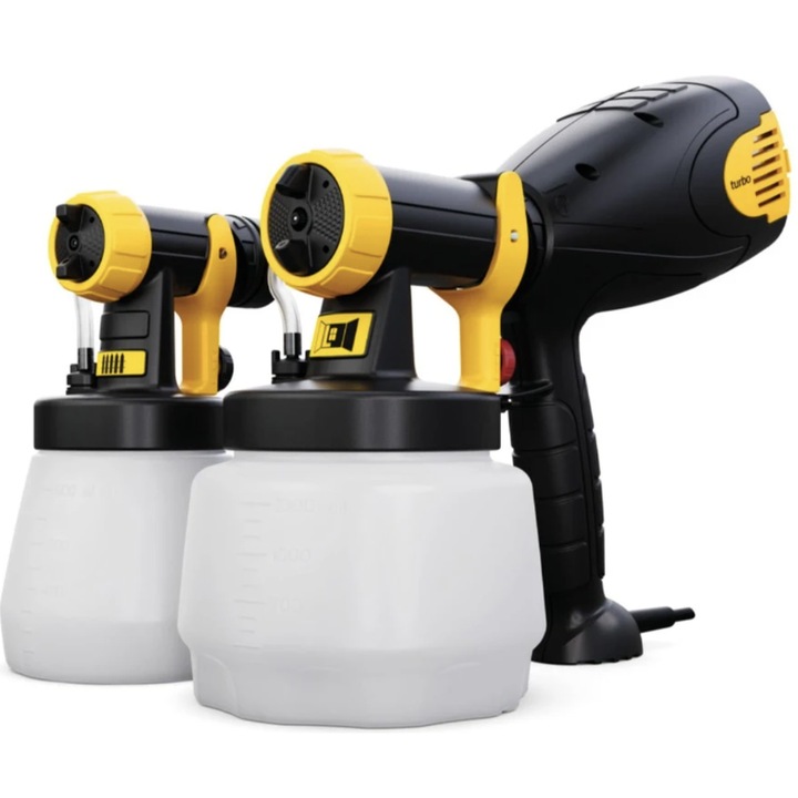 Pistol de vopsit electric, Wagner, 510 W, include pistol, rezervor vopsea 0.8l si vopsea 1.3l, pulverizare reglabila, 230V, Vascozitate 3000 mPas, Capacitate de pompare 230 ml/min, 230V, 2.75 kg