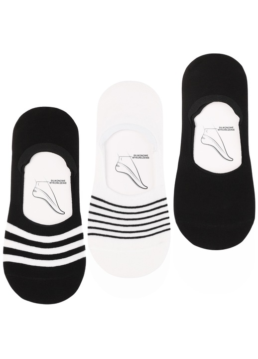 Sosete dama Moraj, balerinki, 3-pak, niskie, silicon, 38-41, multicolor