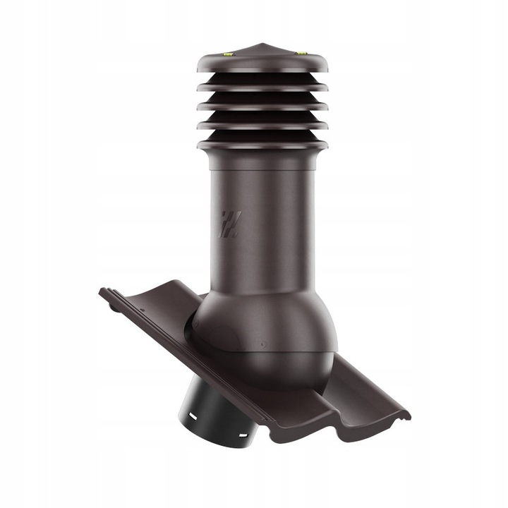 Componente acoperis, KRONO-PLAST, kominek ventilare 150 mm, neizolat, cu nivela, pentru tigla Goteborg MOKKA, 480 mm