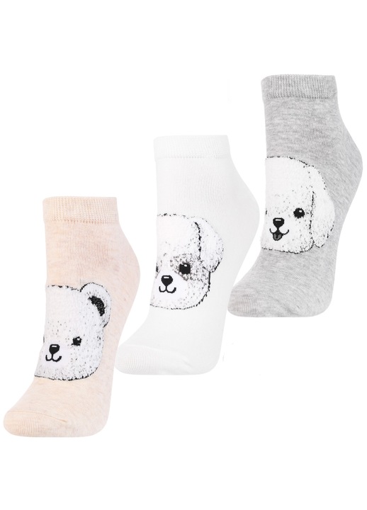 Sosete dama Moraj, set 3 perechi, design animalute, 35-38, multicolor