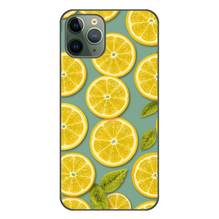Husă silicone TPU HC Summer Lemon Slices pentru iPhone 11 Pro Max, transparentă, flexibilă, 0.5-1mm