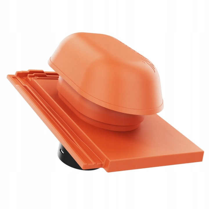 Szellőzőcső, Krono-Plast, fi 150mm, piros, tartalmazza a kupakot, az alapot és a kivezető csövet