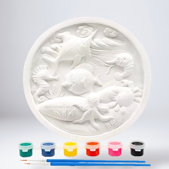 Set de Pictat 3D Graffiti Plaster, activitate educativă, 6 culori acuarelă, 27x22x4cm