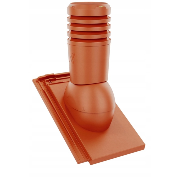 Kominek Ventilatie Krono-Plast EcoLine, ceramica, 125mm, caramiziu, set complet