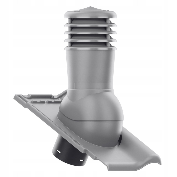 Kominek ventilatie SMART 150 mm, Krono-Plast, grafit mat, set cu baza pentru tigla Wienerberger Koramic Alegra 9, dimensiuni 477x314mm