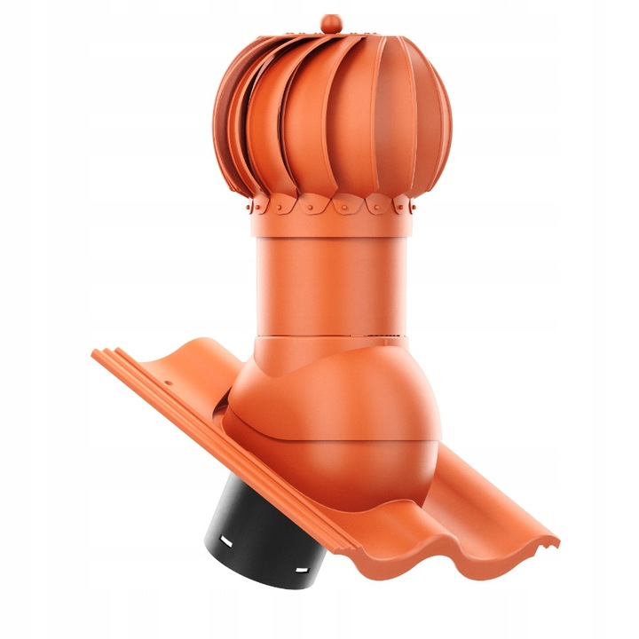 Krono-Plast tetőventilátor, forgó, gömb alakú, 125 mm, BRAAS CELTYCKA cseréphez, téglavörös