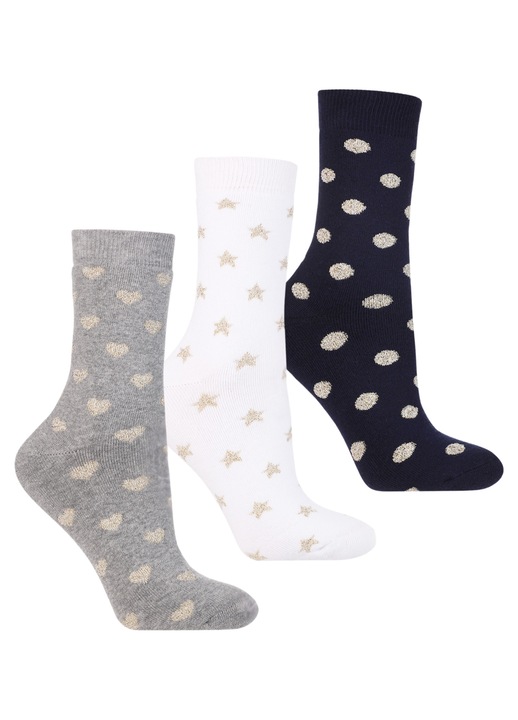 Sosete dama Moraj, set 3 par, lungi, calduroase, cu fir auriu, 35-38