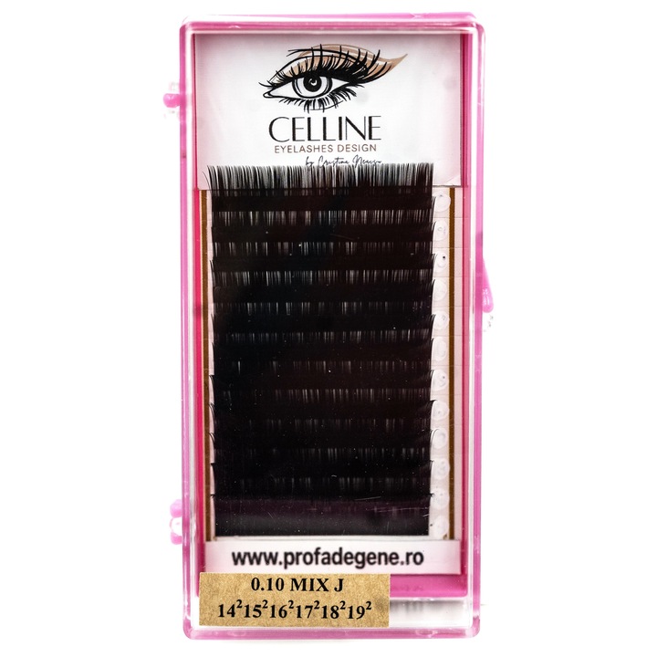 Gene fir cu fir, curbura J, lungime 14-19mm x 2linii, grosime 0.10mm, par de nurca