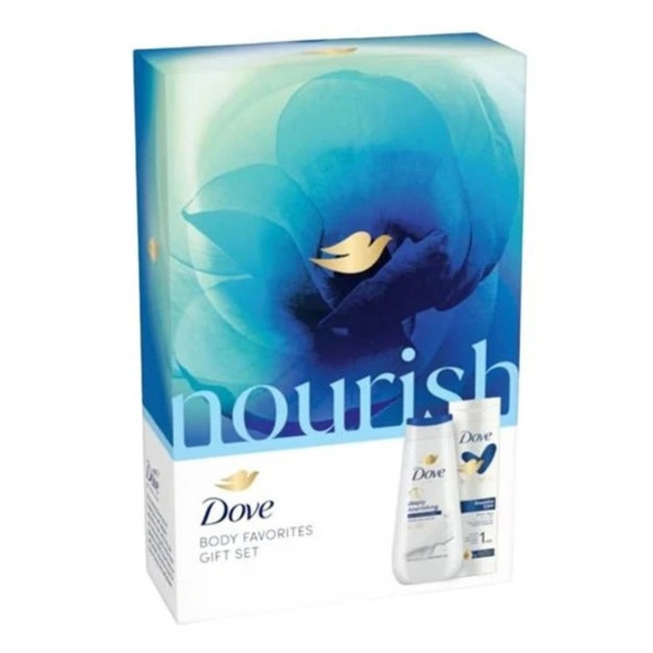 Set Cadou Dove Nourish Gel de dus 225 ml + Lotiune corp 250 ml