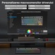 Безжична механична геймърска клавиатура, AULA F75 PRO, 3 режима (Bluetooth/2.4G/Кабел), Hot-Swap, RGB, Anti-Ghosting, Компактна 75%, 4000mAh батерия, 266ч автономност, LEOBOG Reaper, Сив градиент