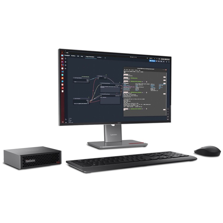 Desktop PC Lenovo ThinkStation PGX, nVidia Grace Blackwell Superchip - GB10 20 C / 20 T, 128 GB RAM, 4 TB SSD, Fara unitate optica, nVidia GB10, 240 W, nVidia DGX OS