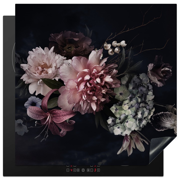 Protectie pentru plita inductie, Protectie aragaz, Acoperitor plita, Antizgarieturi, Decor bucatarie Roz 78x78 cm