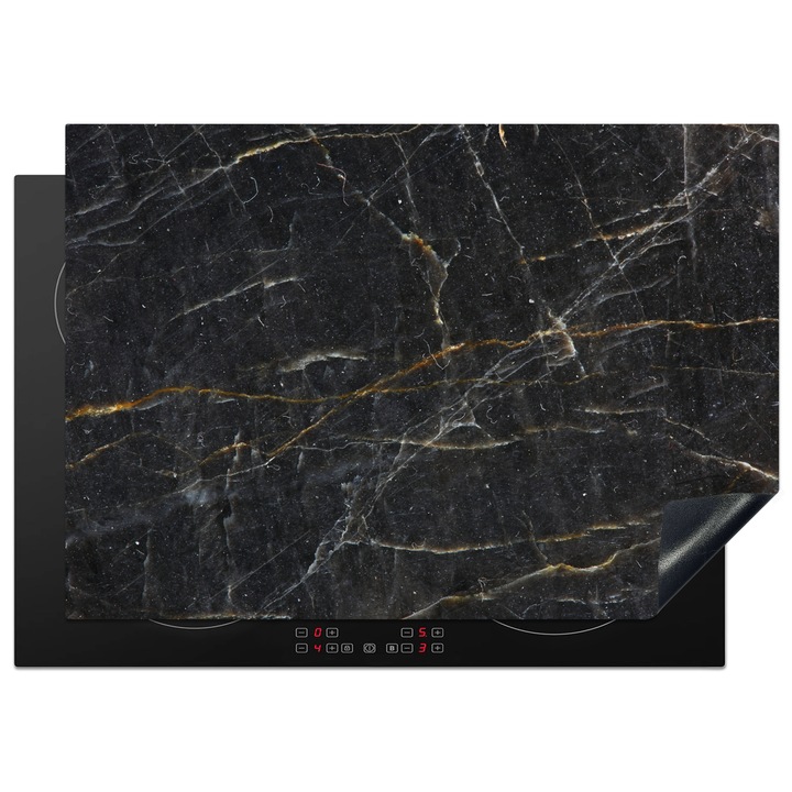 Protectie pentru plita inductie, Protectie aragaz, Acoperitor plita, Antizgarieturi, Decor bucatarie Auriu 75x52 cm