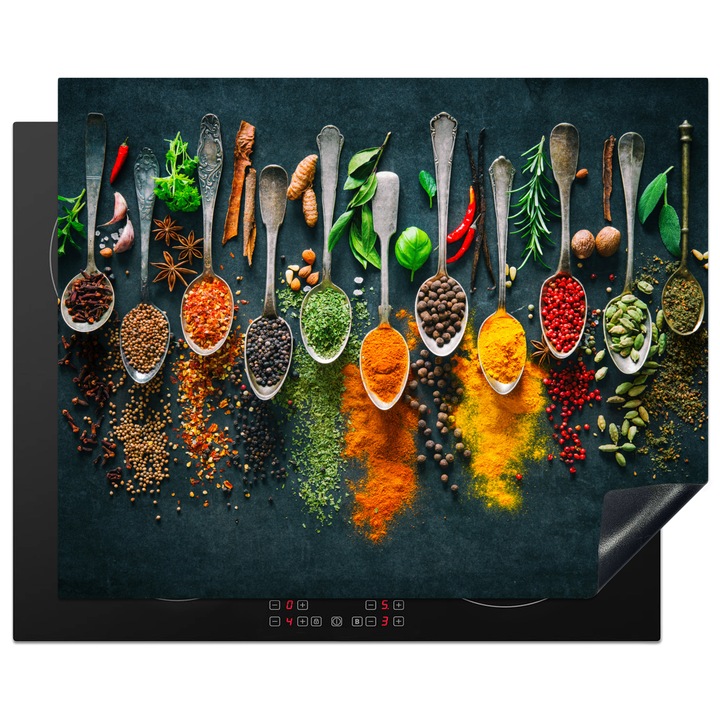 Protectie pentru plita inductie, Protectie aragaz, Acoperitor plita, Antizgarieturi, Decor bucatarie Multicolor 65x52 cm