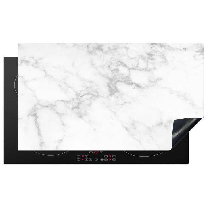 Protectie pentru plita inductie, Protectie aragaz, Acoperitor plita, Antizgarieturi, Decor bucatarie Alb 90x52 cm