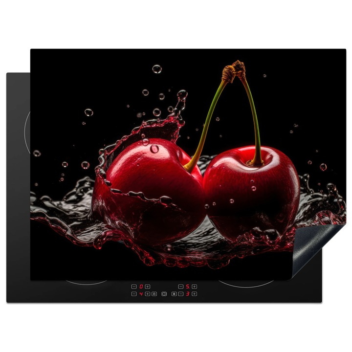 Protectie pentru plita inductie, Protectie aragaz, Acoperitor plita, Antizgarieturi, Decor bucatarie Rosu 70x52 cm